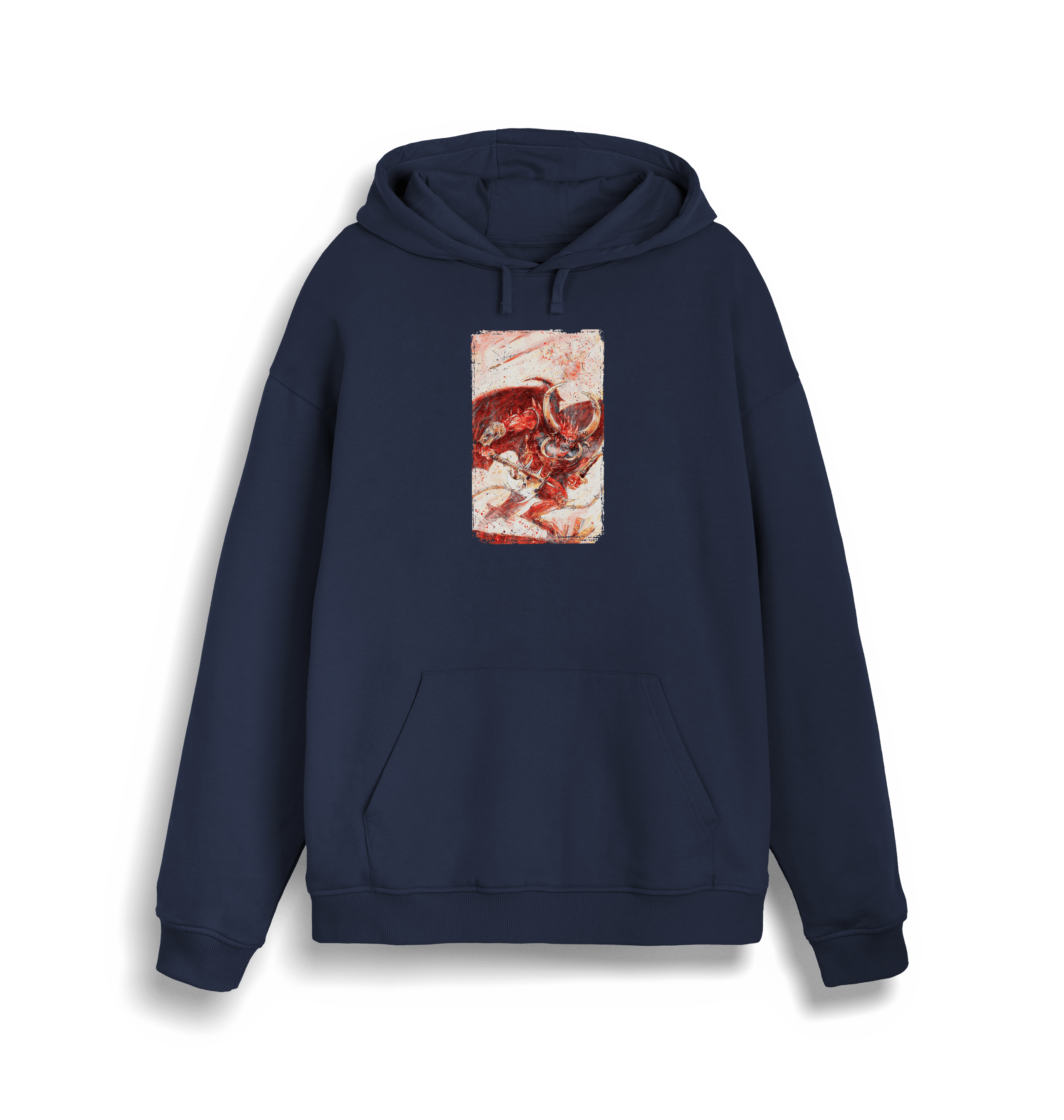 French Navy Printed Sweater Front